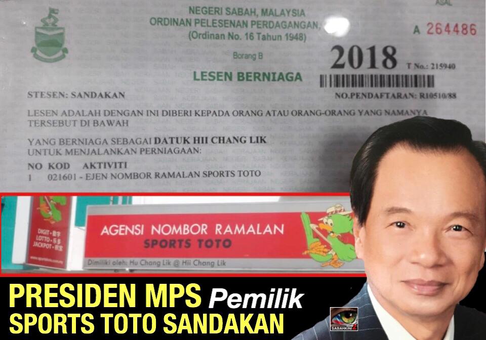 Presiden MPS Luluskan lesen judi SPORTS TOTO Sandakan milik sendiri, Shafie arahkan?