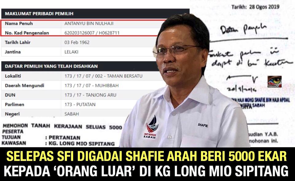 SFI telah digadai! Kini Shafie arah beri tanah 5000 ekar kepada ‘Orang Luar’ di Kg Long Mio Sipitang