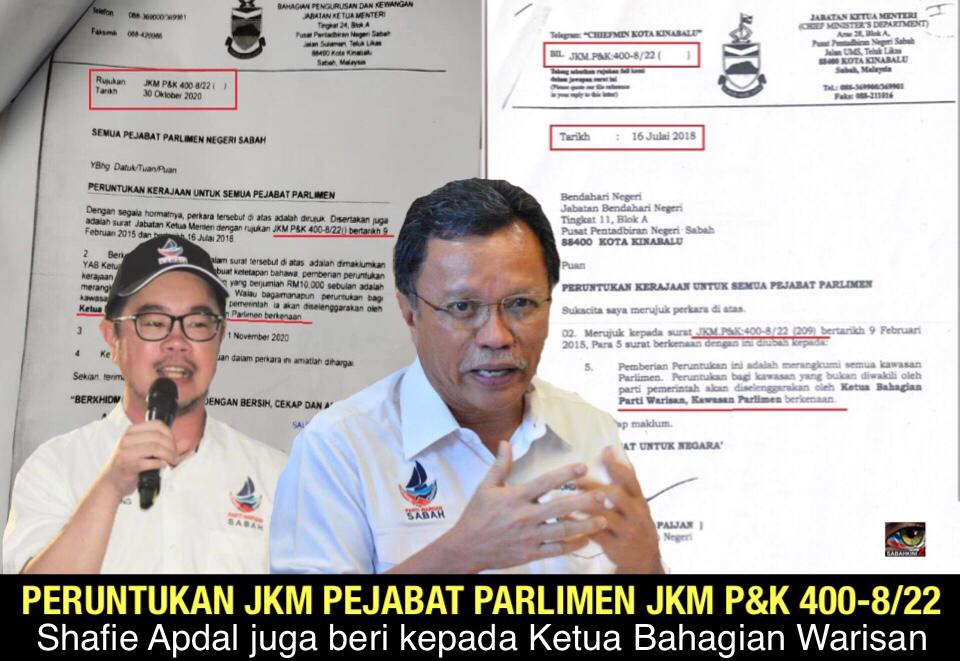 Peruntukan Pejabat Parlimen, Shafie Apdal juga beri Ketua Bahagian Warisan mula 16 Julai 2018. Mahu siasat SPRM juga ke?