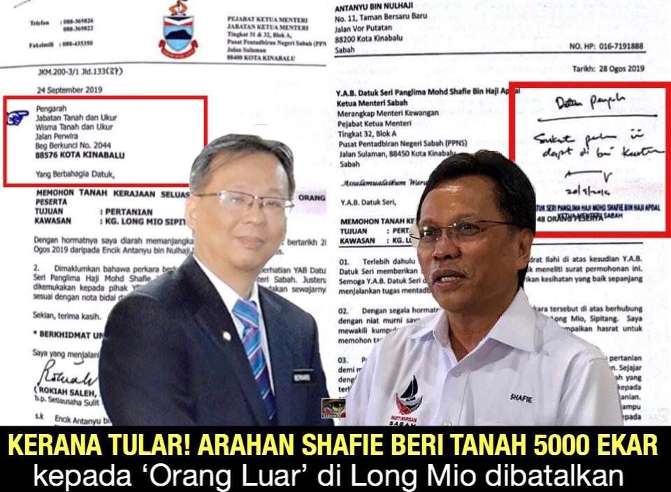 Kerana tular! Arahan Shafie beri tanah 5000 ekar kepada ‘Orang Luar’ di Long Mio dibatalkan