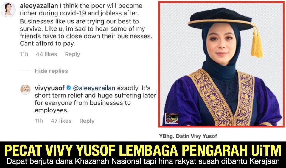 Pecat Vivy Yusof BOD UiTM: Dapat berjuta dana Khazanah 