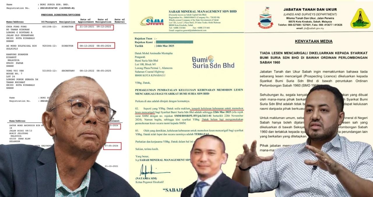 Bumi Suria, Farhash dan Aminuddin tiada lesen Carigali 70,000 hektar di Kalabakan &ndash; SMM batalkan pada 24 Mac 2025