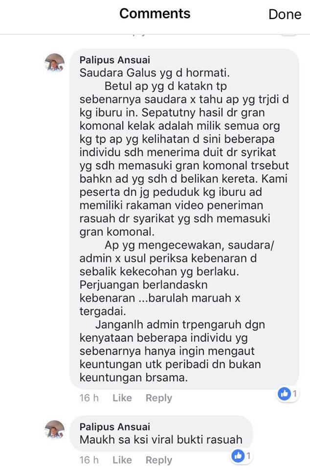 Isu Geran Komunal Kg Iburu Sipitang Ada Pihak Terima Rasuah Kami Akan Dedah Penduduk